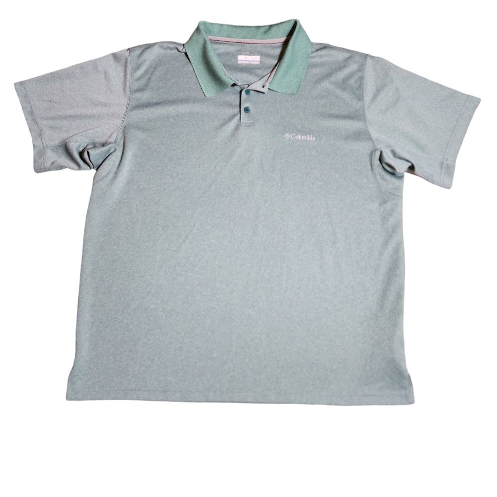 Columbia Heather Green Three Button Short Sleeve‎ Polo Big & Tall Size XXL